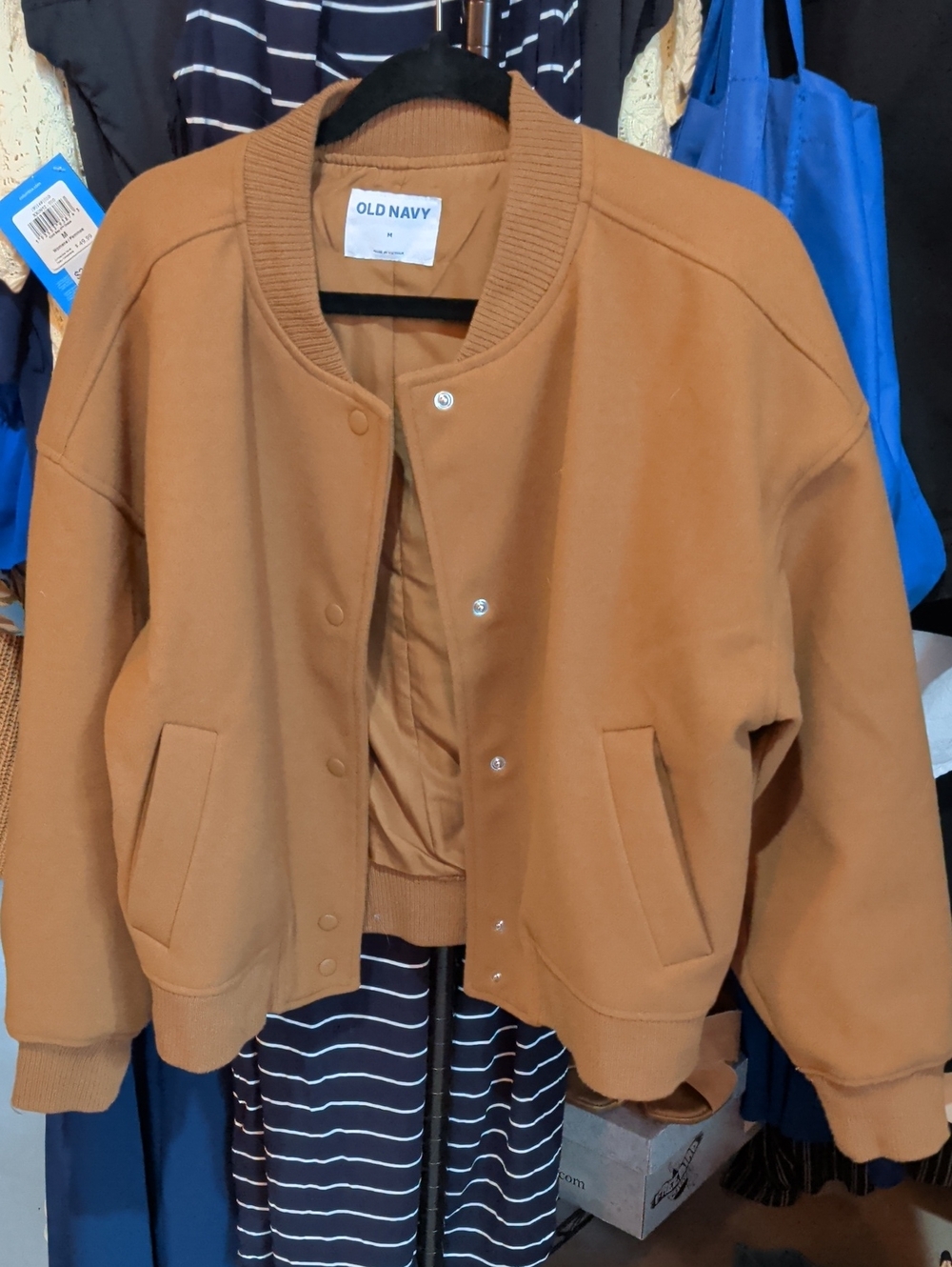 Old Navy Caramel Tan Varsity Jacket
